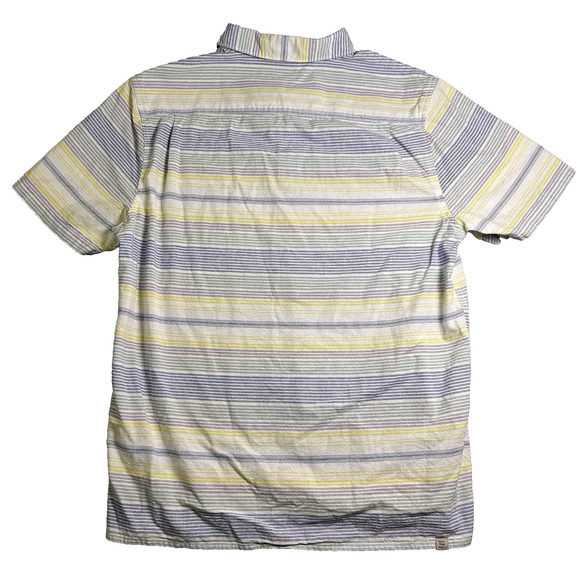 Vans Button Up Linen Shirt Mens Large Striped Skater Preppy Classic Elevated - Picture 2 of 13